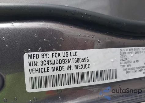 2021 Jeep Compass Trailhawk 4X4 z USA, uszkodzony, nr VIN 3C4NJDDB2MT600596